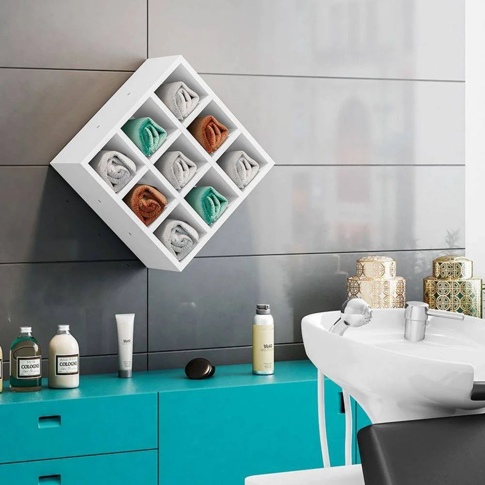 Nicho Decorativo Porta Toalha Barbearia Branco  - AJL Móveis