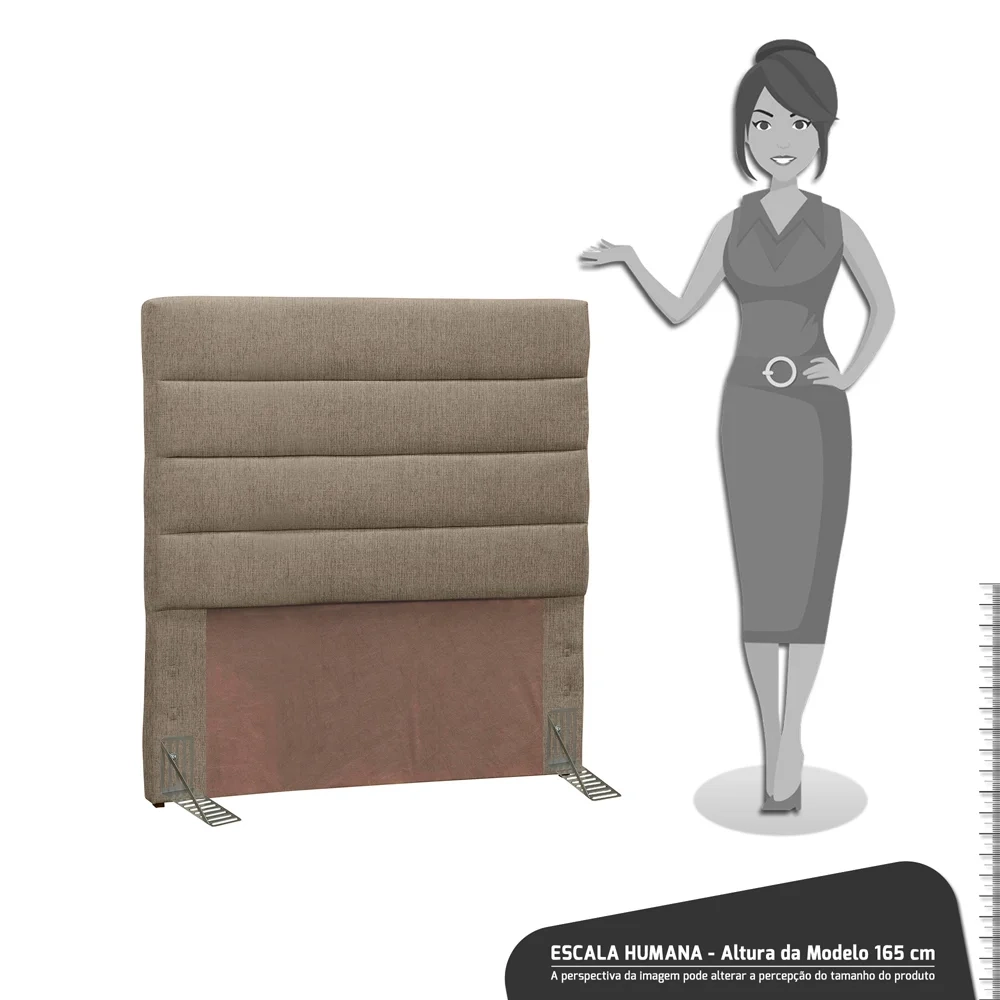 Cabeceira Solteiro 90cm Greta Linho Areia Z51 - Mpozenato