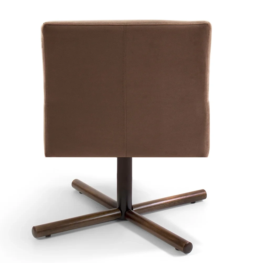 Kit 2 Poltronas Decorativas Giratórias Base Xis Madeira Angel Veludo C-276 Ferrugem - Domi