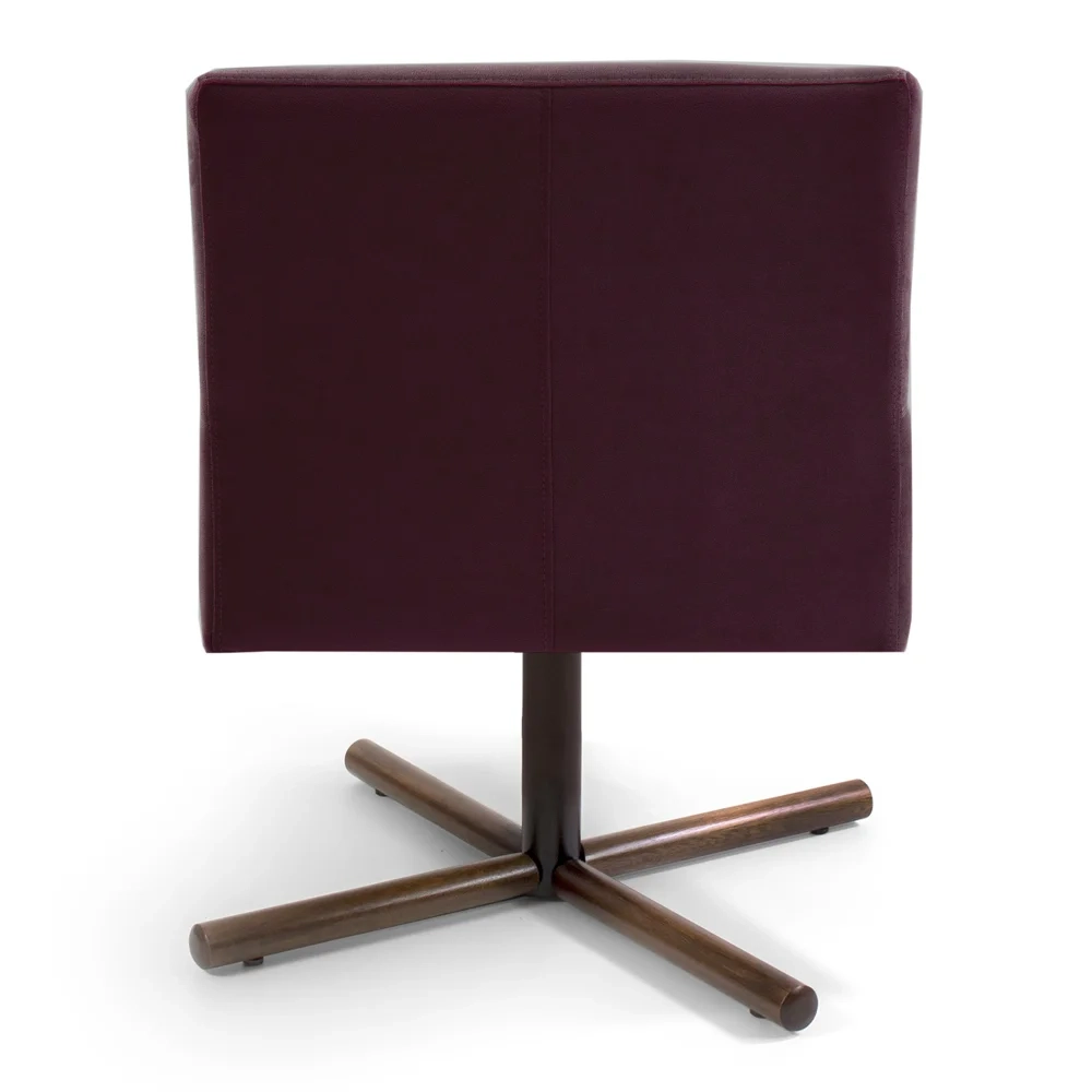 Kit 2 Poltronas Decorativas Giratórias Base Xis Madeira Angel Veludo D-292 Uva - Domi