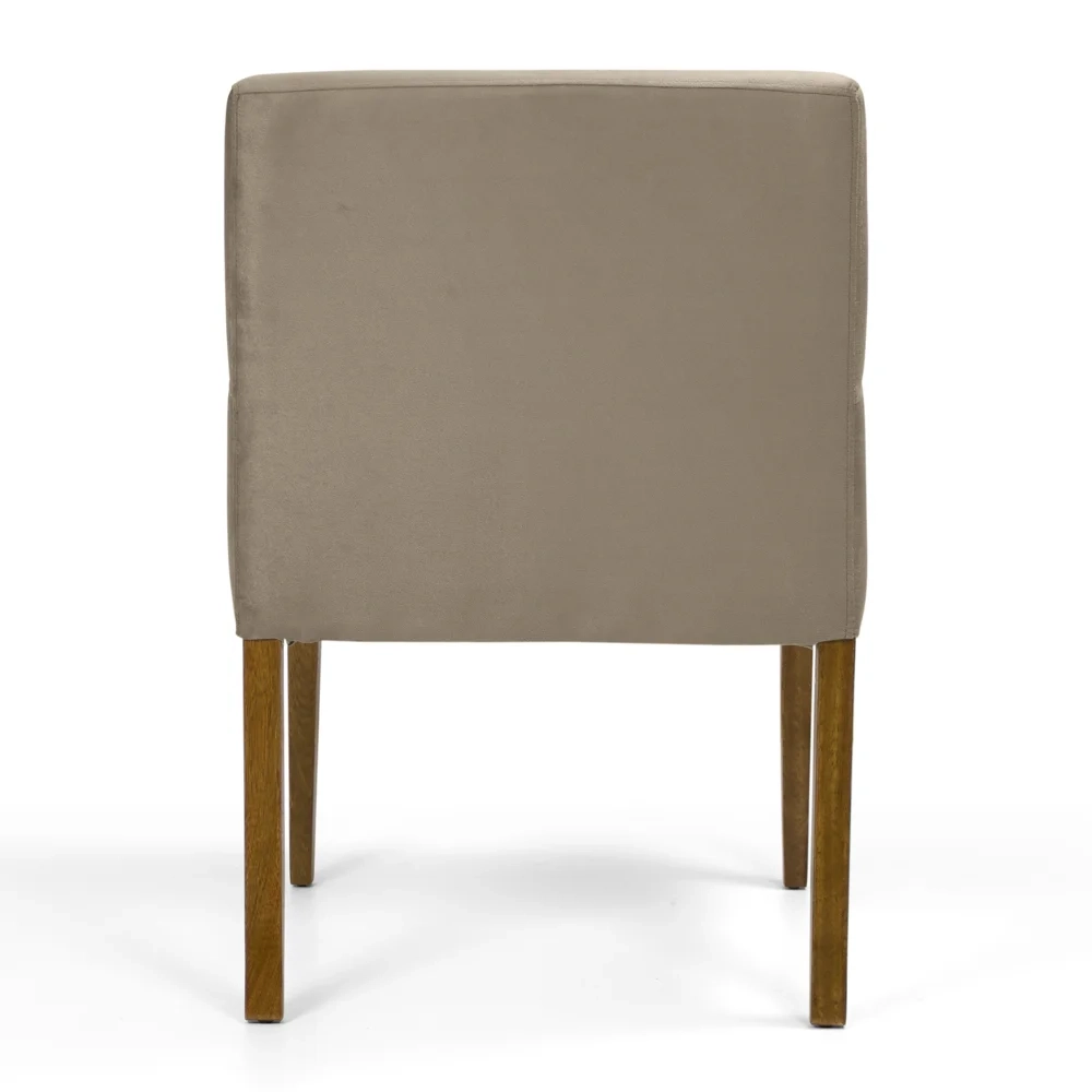 Kit 2 Poltronas Decorativas Base Madeira Angel Veludo C-68 Marrom - Domi