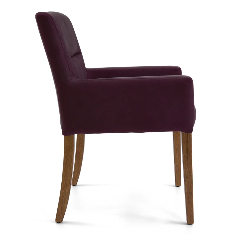 Kit 2 Poltronas Decorativas Base Madeira Angel Veludo C-292 Uva - Domi