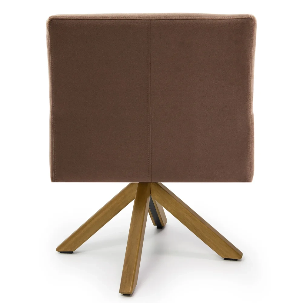 Kit 2 Poltronas Decorativas Giratórias Base Giromad Madeira Angel Veludo C-276 Ferrugem - Domi