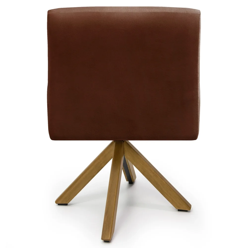 Kit 2 Poltronas Decorativas Giratórias Base Giromad Madeira Angel Veludo C-417 Malbec - Domi