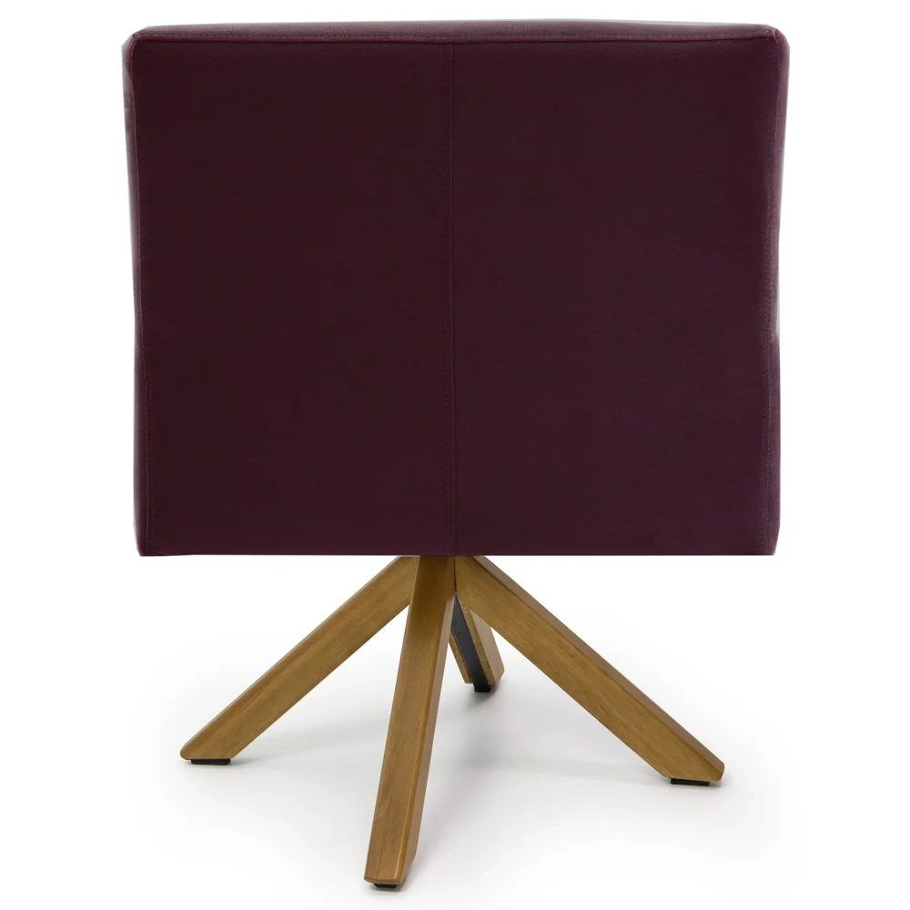 Kit 2 Poltronas Decorativas Giratórias Base Giromad Madeira Angel Veludo C-292 Uva - Domi