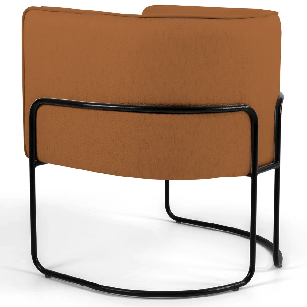 Kit 2 Poltronas Decorativas Base Aço Betina C-262 Veludo Telha - Domi