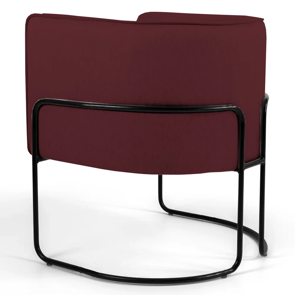 Kit 2 Poltronas Decorativas Base Aço Betina C-278 Veludo Marsala - Domi