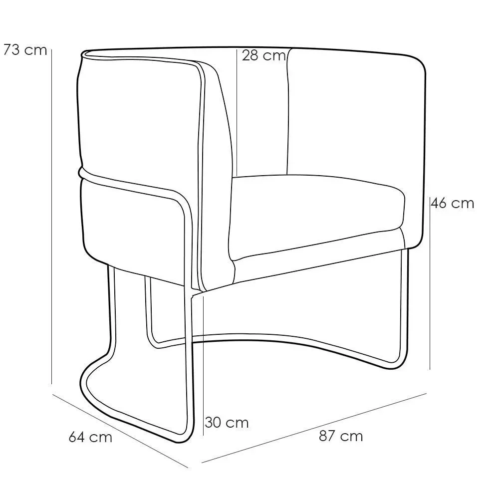 Kit 2 Poltronas Decorativas Base Aço Betina C-303 Veludo Verde Musgo - Domi