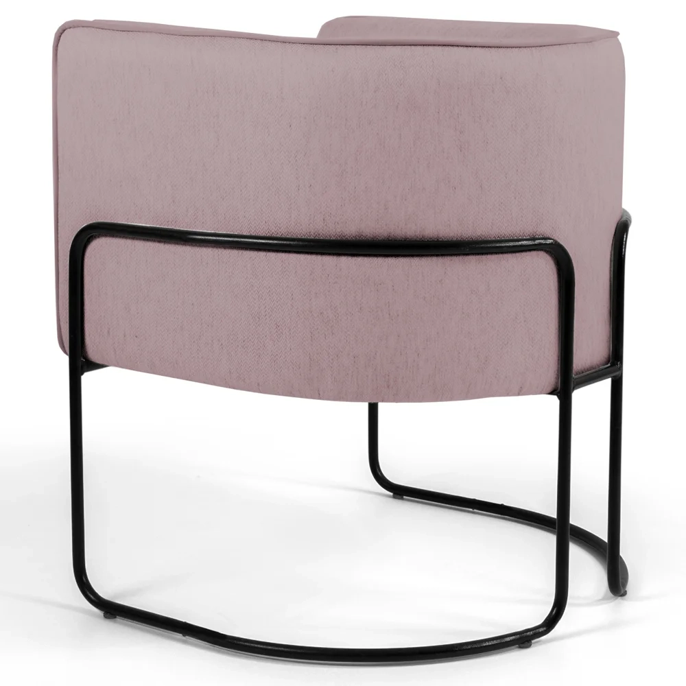 Kit 2 Poltronas Decorativas Base Aço Betina C-305 Veludo Rosê - Domi
