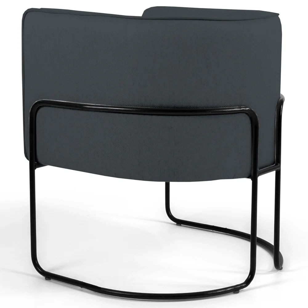 Kit 2 Poltronas Decorativas Base Aço Betina C-317 Veludo Cinza - Domi