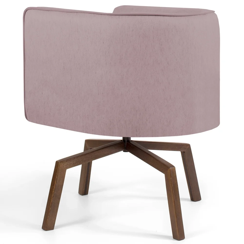 Kit 2 Poltronas Decorativas Base Ka Madeira Betina C-305 Veludo Rosê - Domi