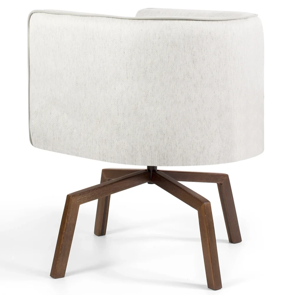 Kit 2 Poltronas Decorativas Base Ka Madeira Betina C-443 Linho Bege - Domi