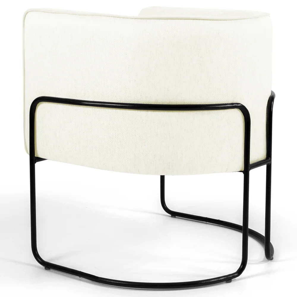 Kit 2 Poltronas Decorativas Base Aço Betina C-26 Sintético Bege - Domi