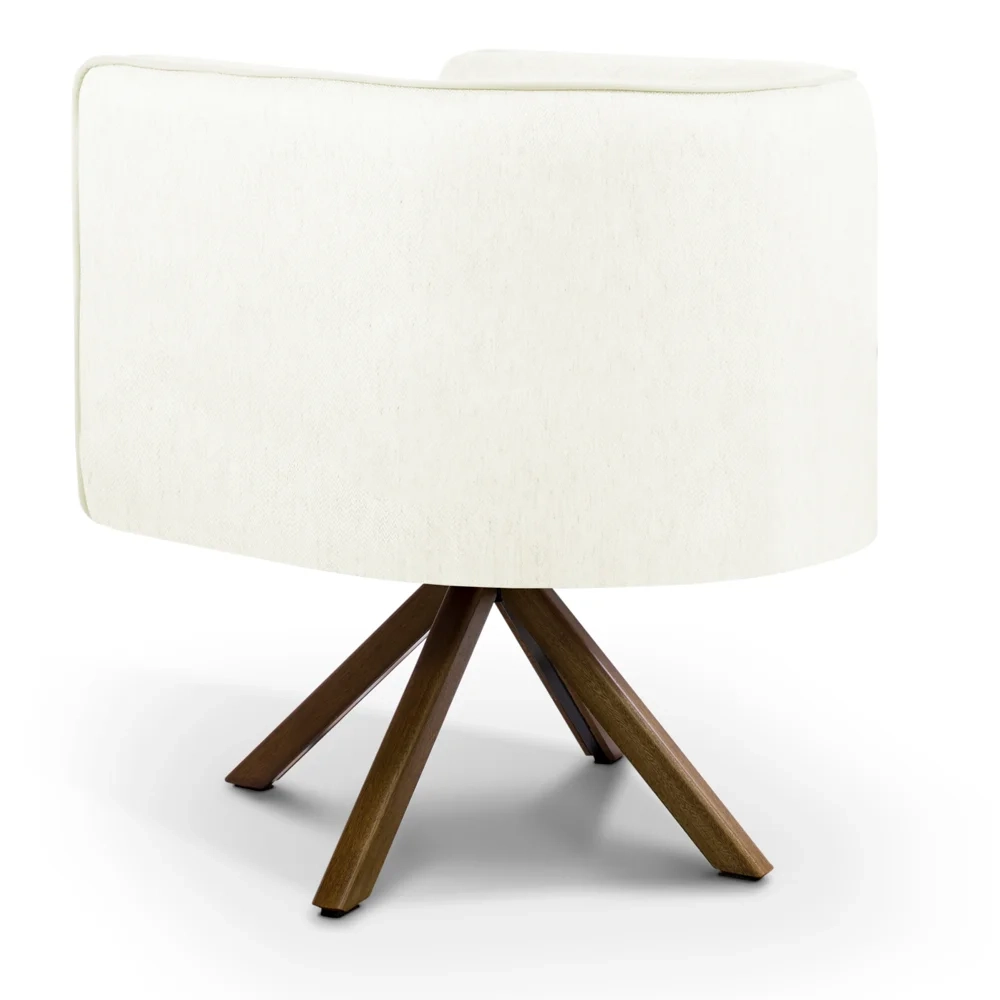 Kit 2 Poltronas Decorativas Base Giromad Madeira Betina C-26 Corano Bege - Domi