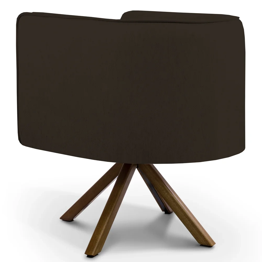 Kit 2 Poltronas Decorativas Base Giromad Madeira Betina C-34 Corano Marrom - Domi