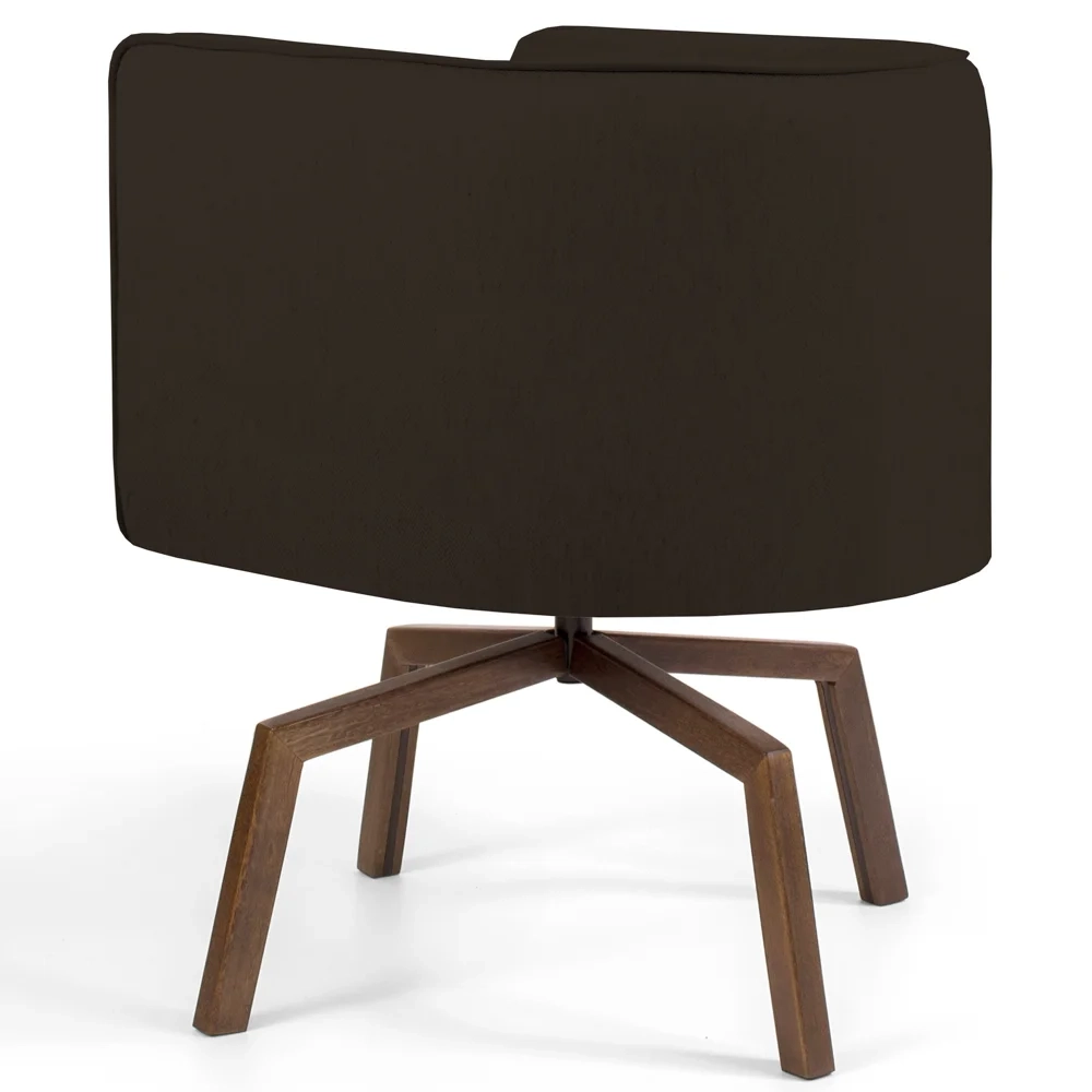 Kit 2 Poltronas Decorativas Base Ka Madeira Betina C-34 Corano Marrom - Domi