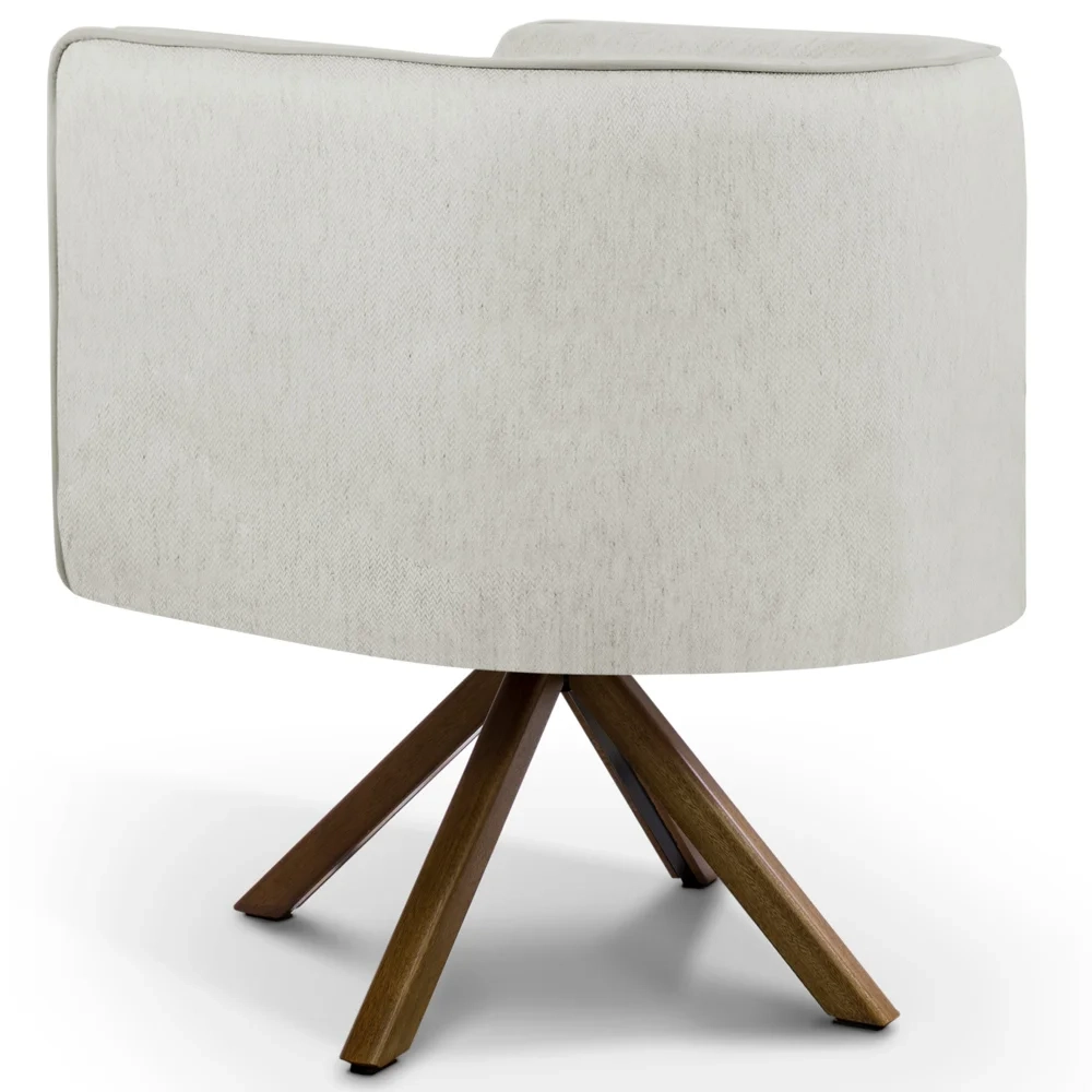 Kit 2 Poltronas Decorativas Base Giromad Madeira Betina C-107 Linho Cru - Domi