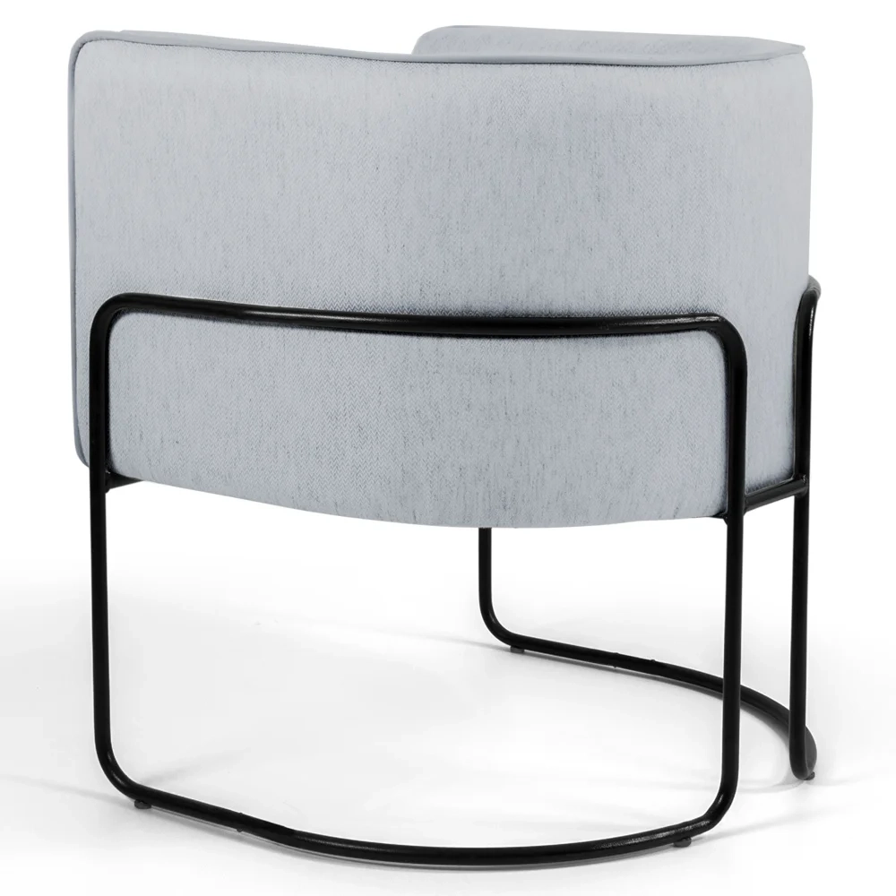 Kit 2 Poltronas Decorativas Base Aço Betina C-315 Linho Cinza - Domi