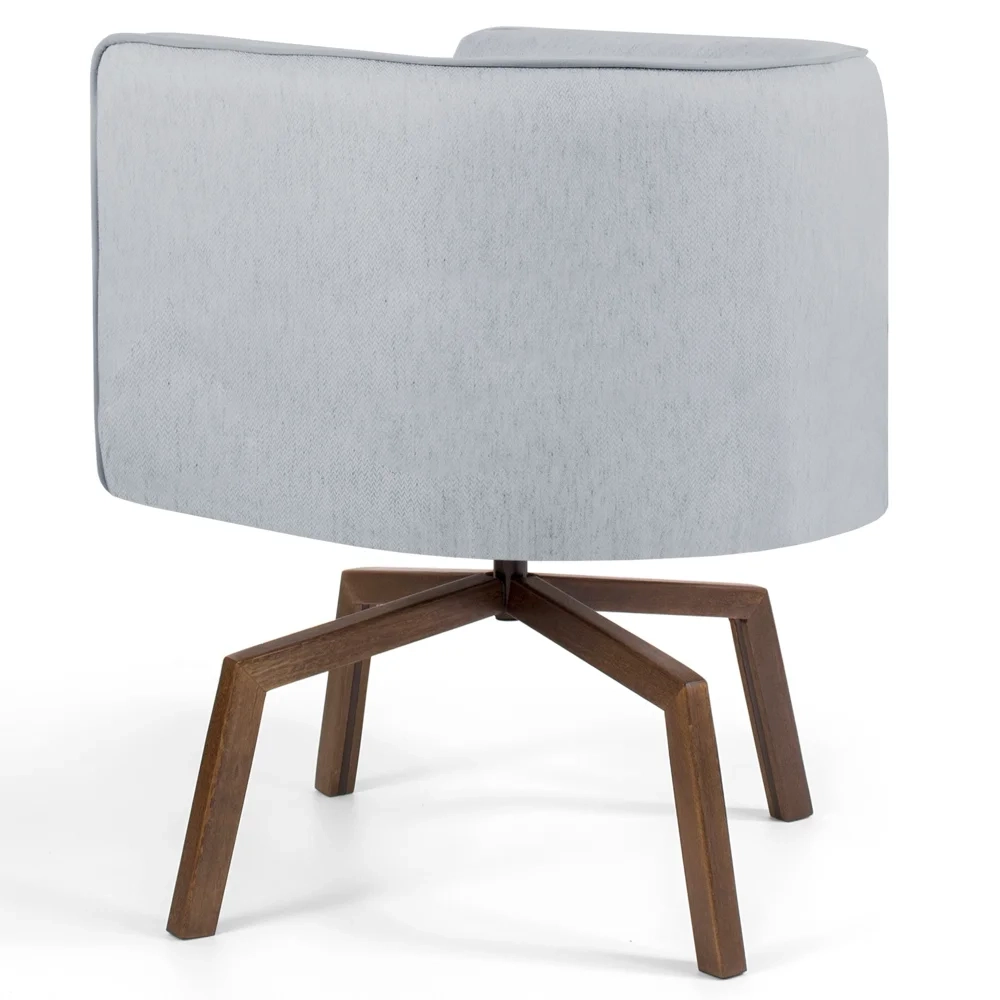 Kit 2 Poltronas Decorativas Base Ka Madeira Betina C-315 Linho Cinza - Domi