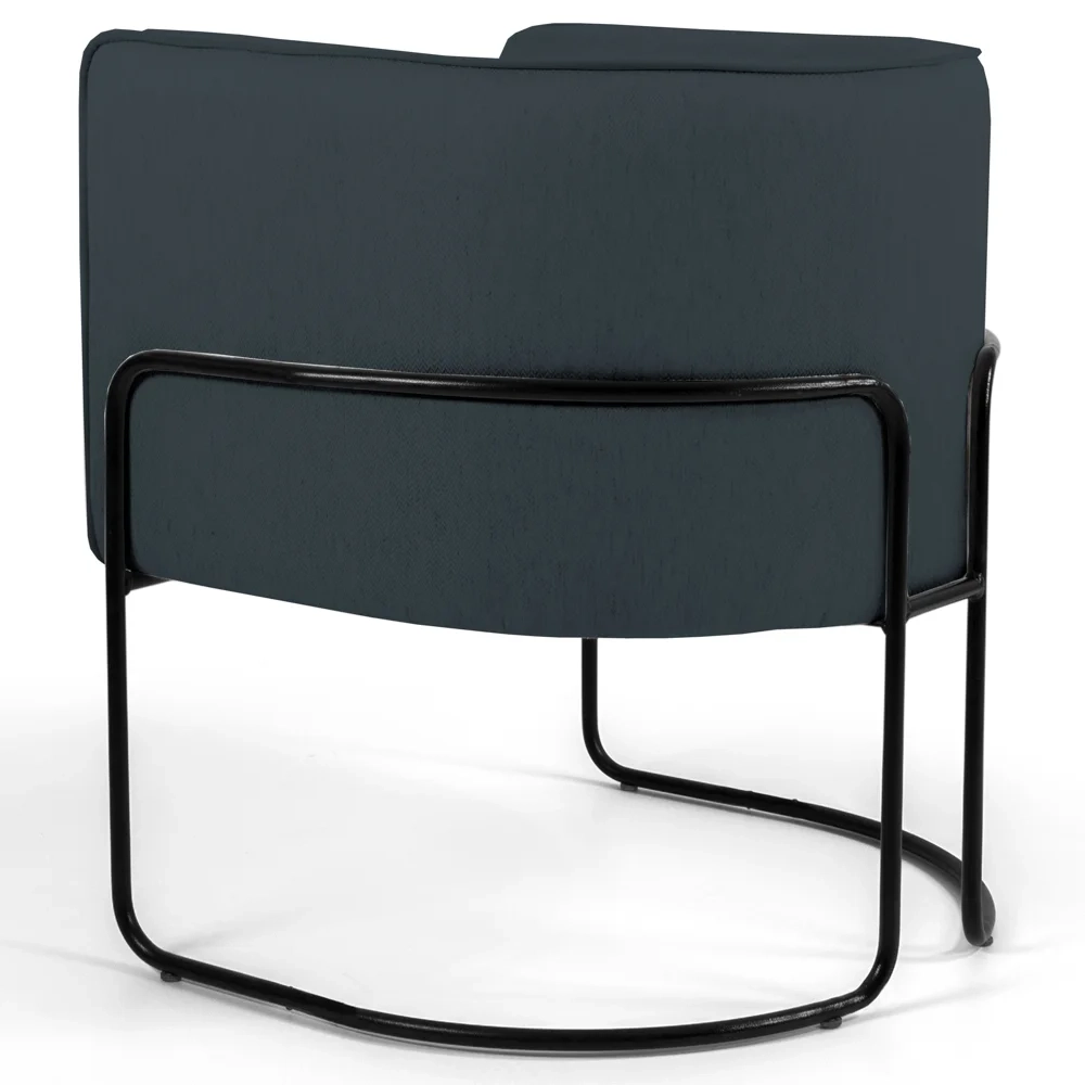 Kit 2 Poltronas Decorativas Base Aço Betina D-465 Linho Chumbo - Domi