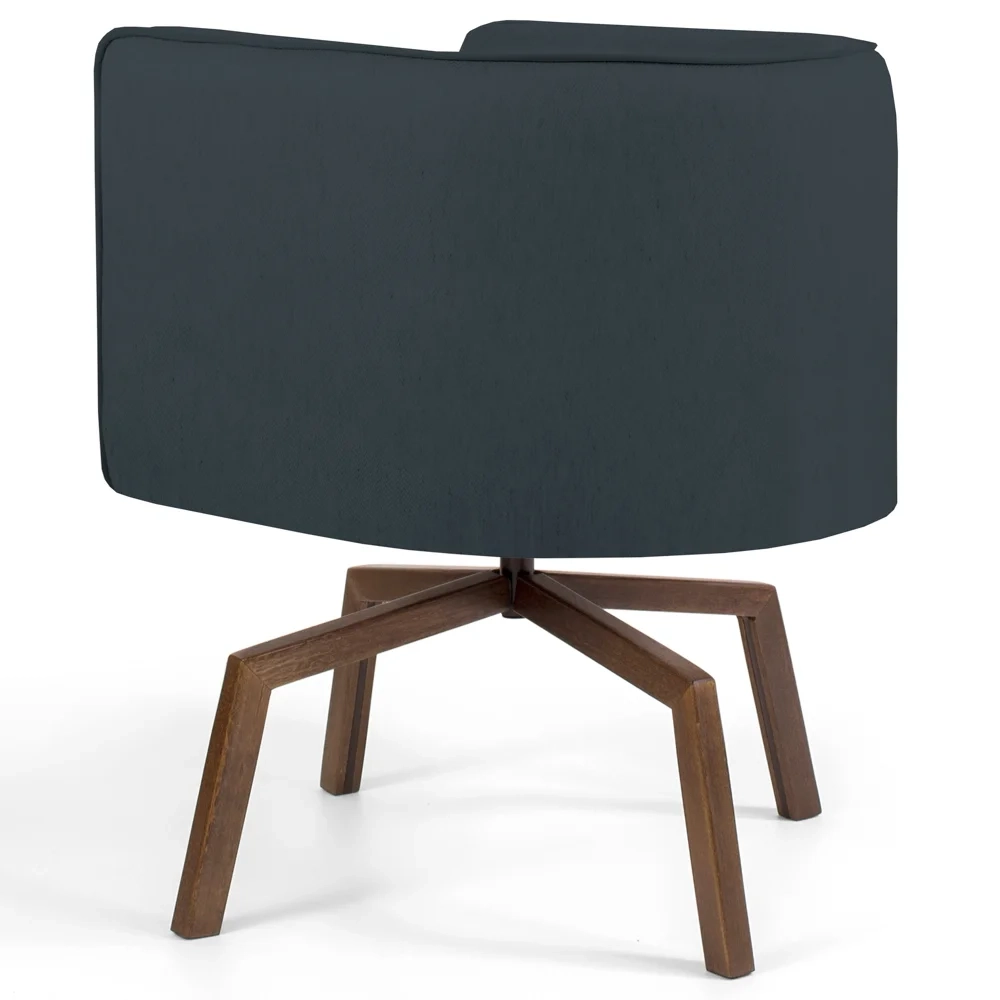 Kit 2 Poltronas Decorativas Base Ka Madeira Betina D-465 Linho Chumbo - Domi