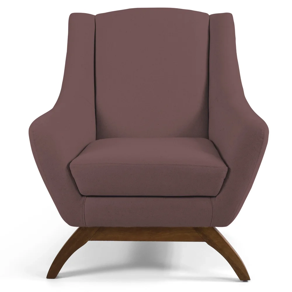 Kit 2 Poltronas Decorativas Base Manu Madeira Juliet C-305 Veludo Rosê - Domi