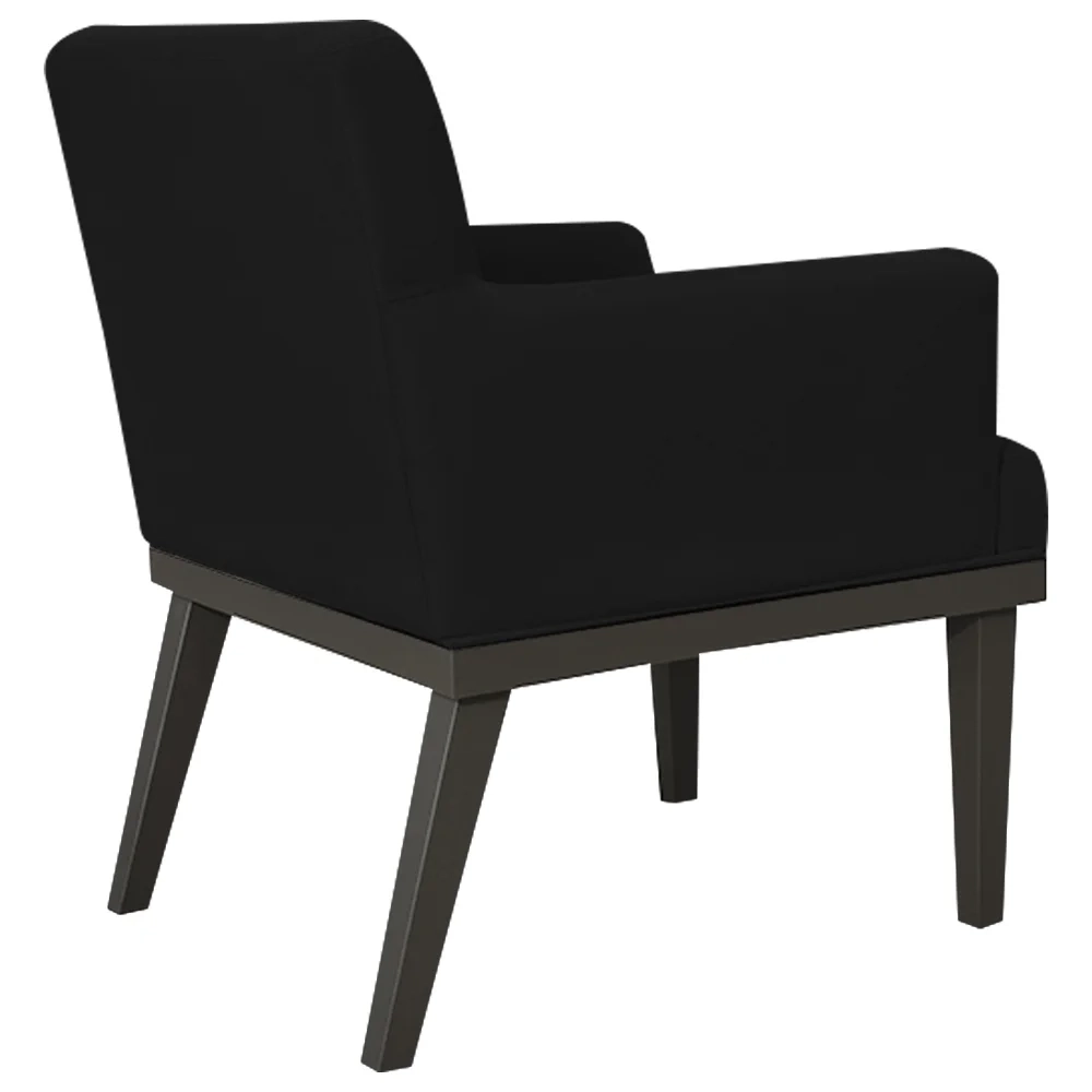 Kit 02 Poltronas Decorativas Vitória W01 Suede Preto - Mpozenato