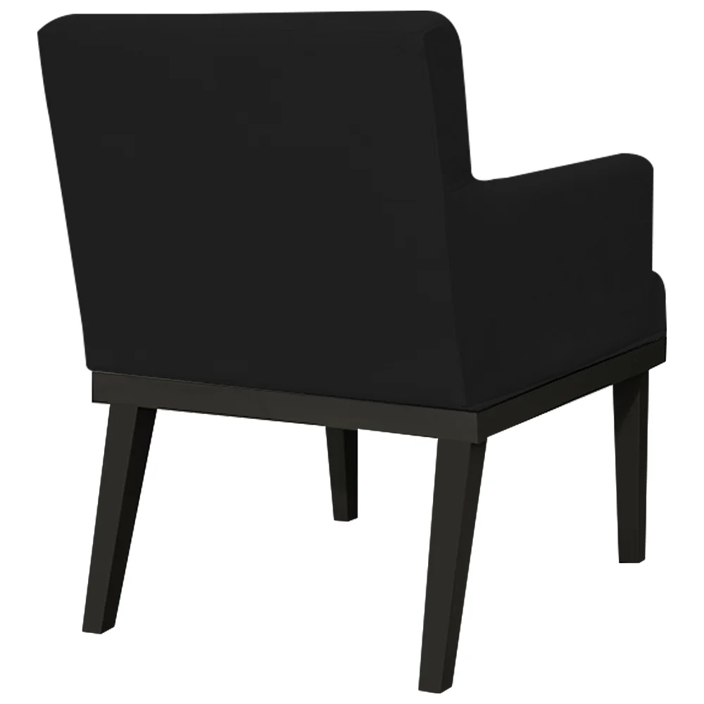 Kit 02 Poltronas Decorativas Vitória W01 Suede Preto - Mpozenato