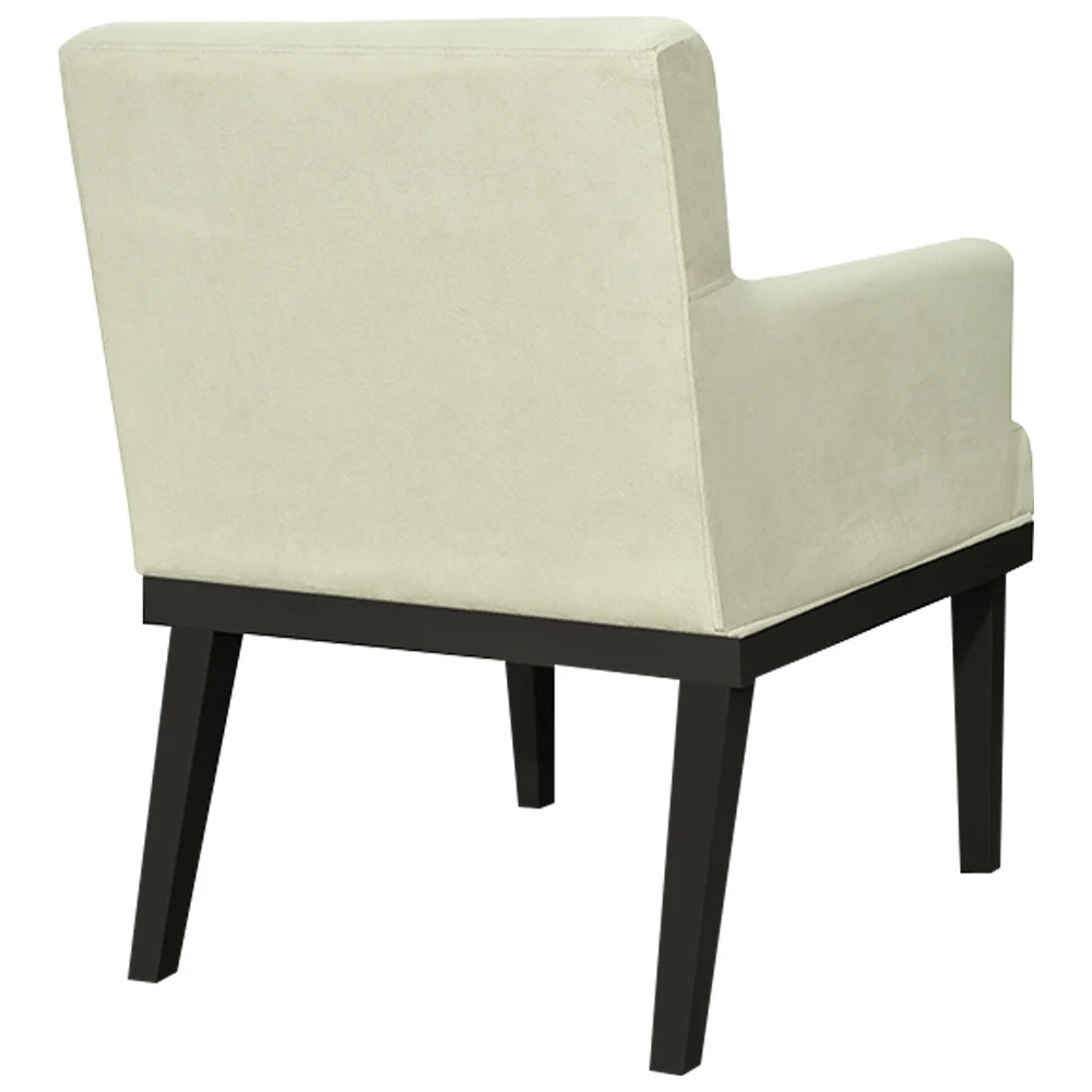 Kit 02 Poltronas Decorativas Vitória W01 Suede Bege - Mpozenato