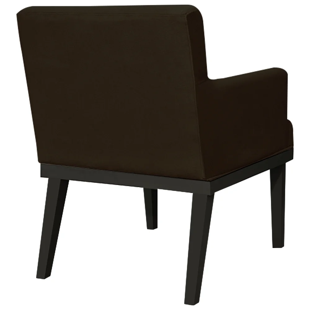 Kit 02 Poltronas Decorativas Vitória W01 Suede Marrom - Mpozenato