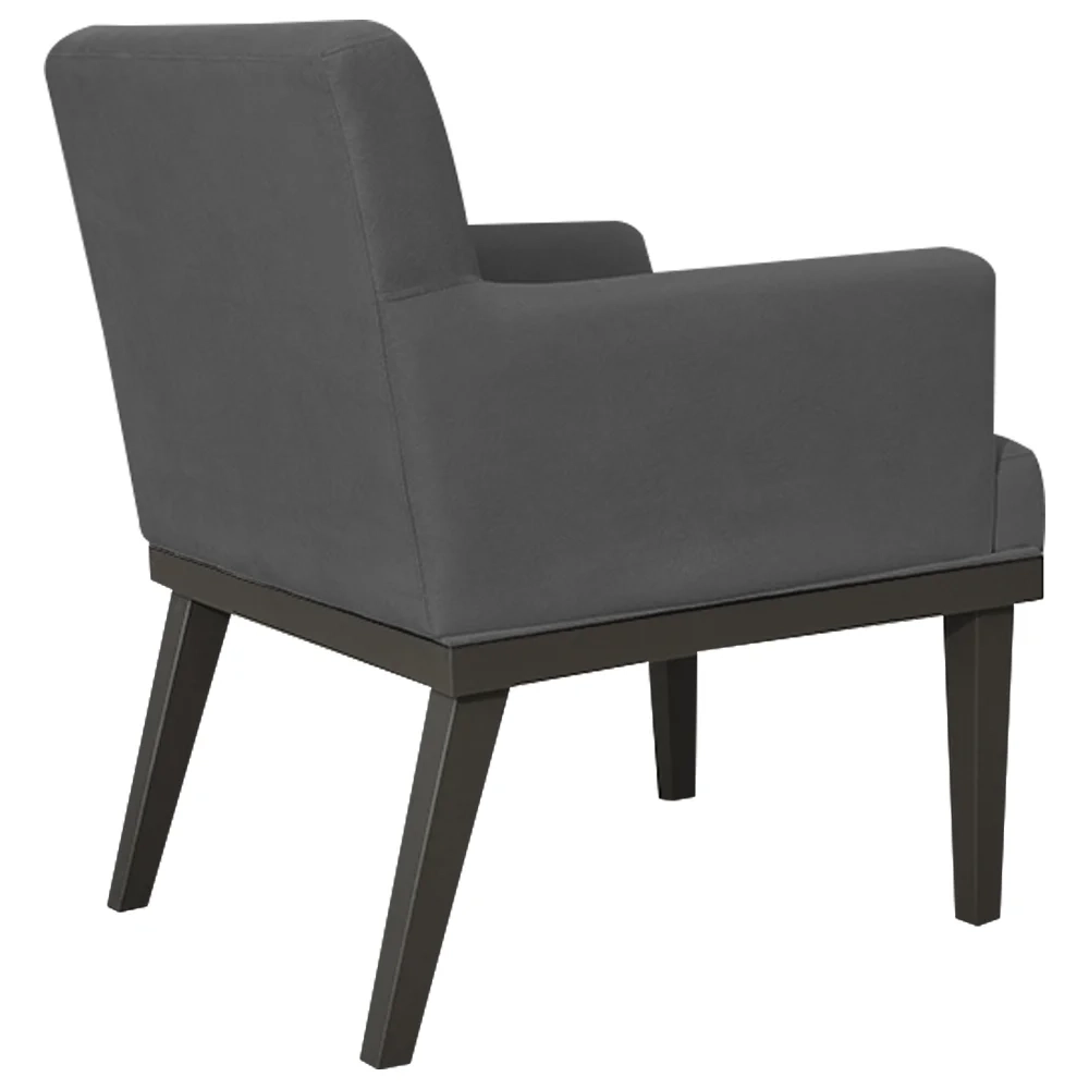 Kit 02 Poltronas Decorativas Vitória W01 Suede Cinza - Mpozenato