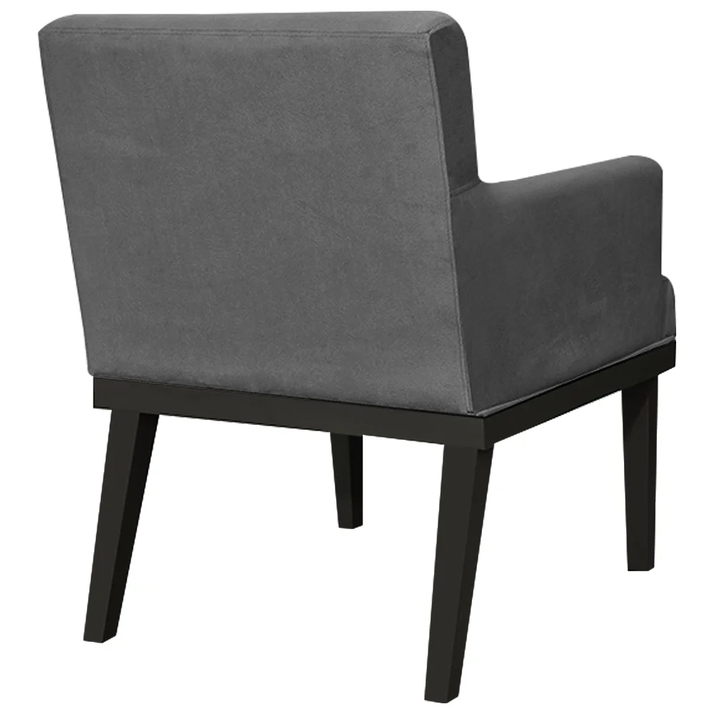 Kit 02 Poltronas Decorativas Vitória W01 Suede Cinza - Mpozenato