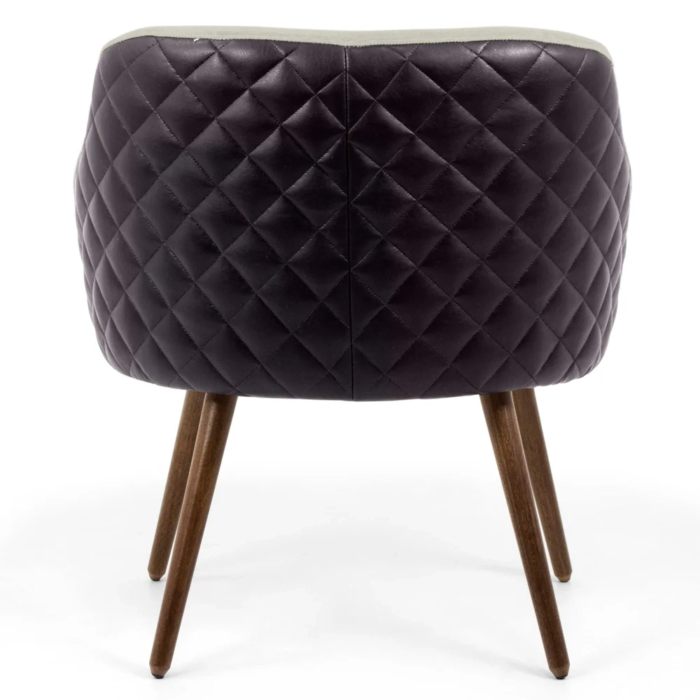 Kit 2 Poltronas Decorativas Pés Palito Madeira Jade Corano B-183 Tressê Linho Bege - Domi