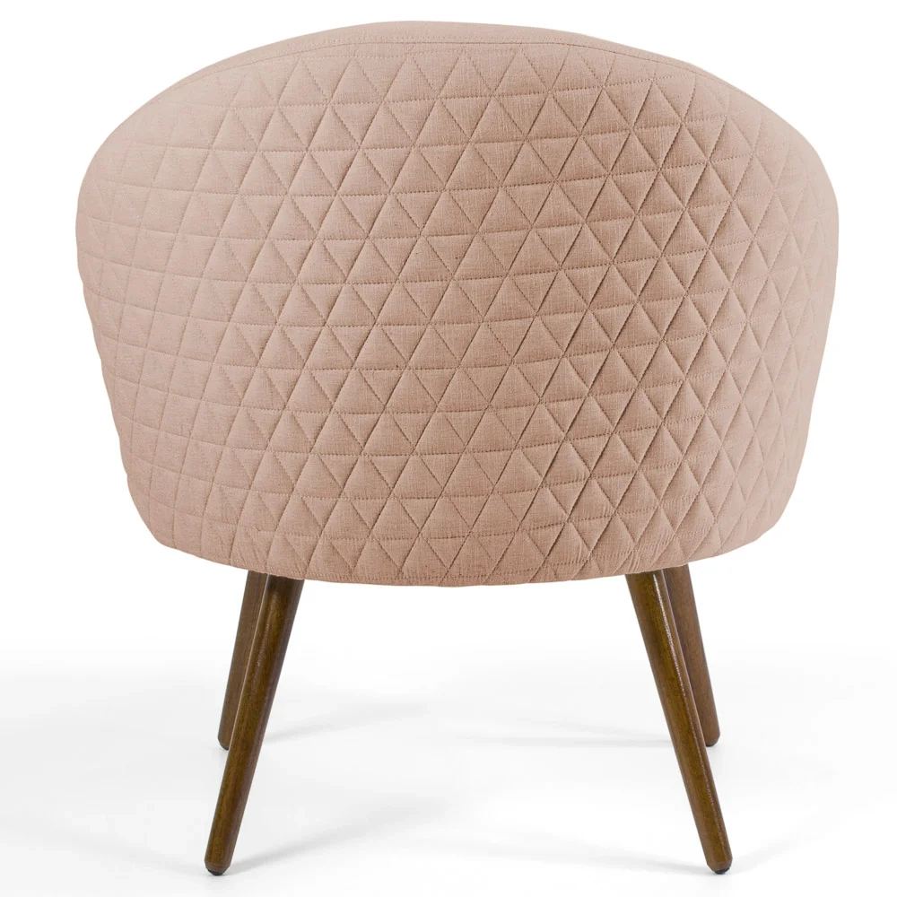 Kit 2 Poltronas Decorativas Pés Palito Rafa C-105 Linho Tressê Rosê - Domi