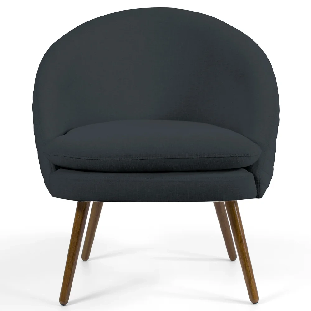 Kit 2 Poltronas Decorativas Pés Palito Rafa D-465 Linho Tressê Chumbo - Domi