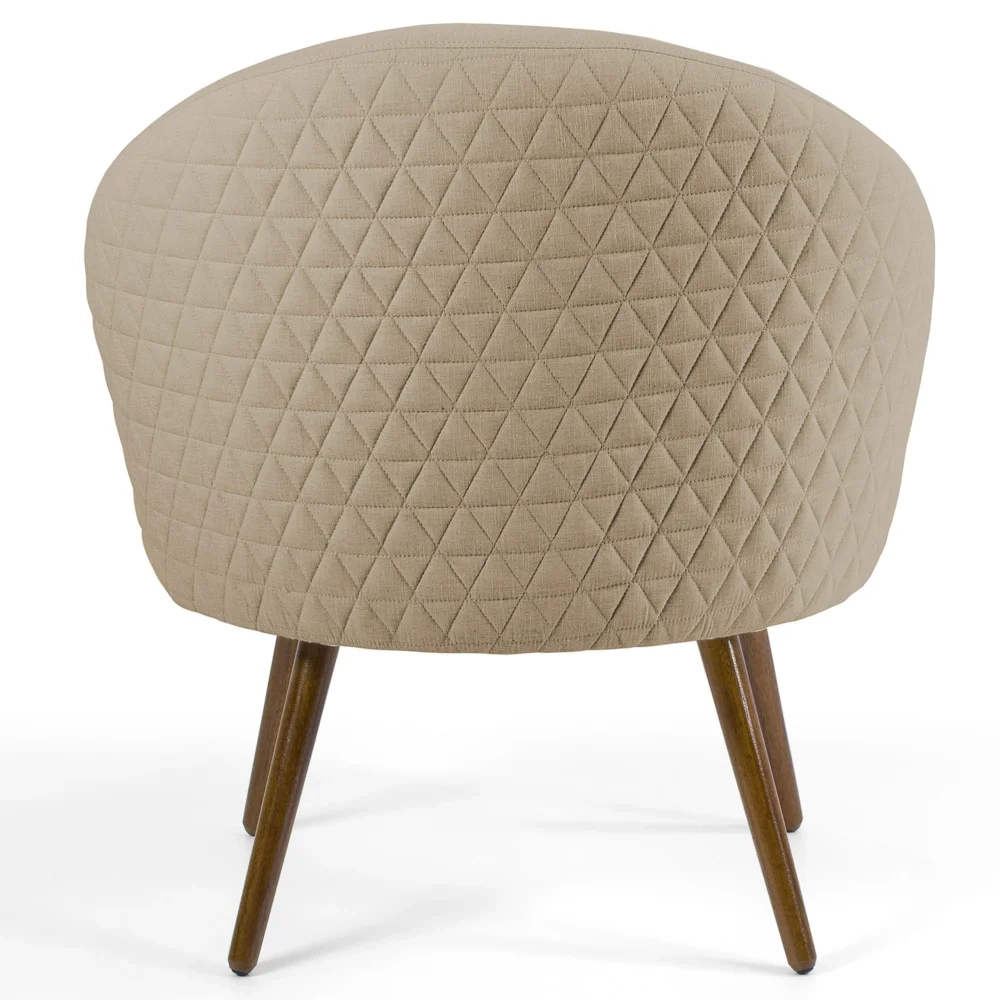 Kit 2 Poltronas Decorativas Pés Palito Rafa C-129 Linho Tressê Bege Escuro - Domi