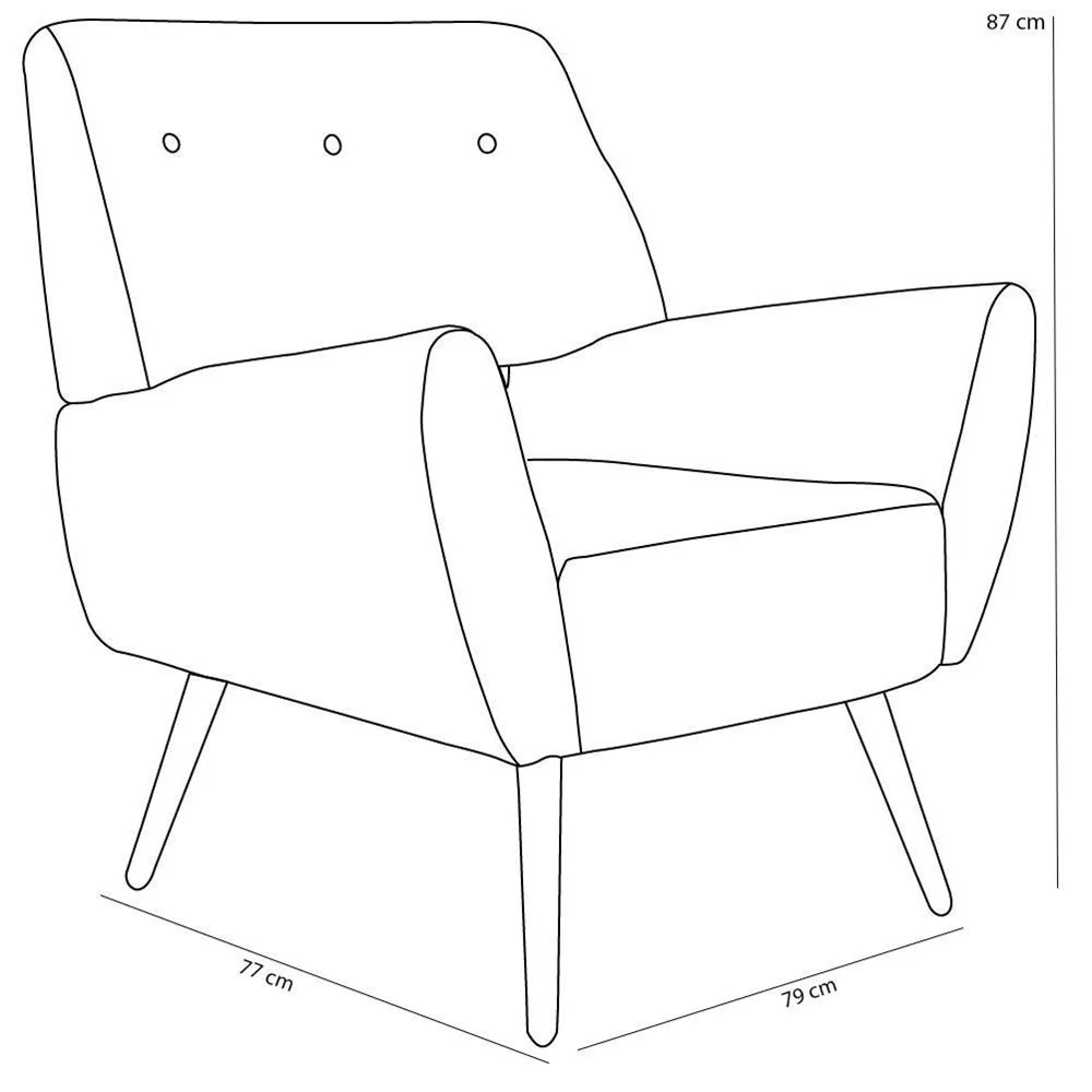 Kit 2 Poltronas Melli Pés Palito Madeira Linho D-465 Chumbo - Domi
