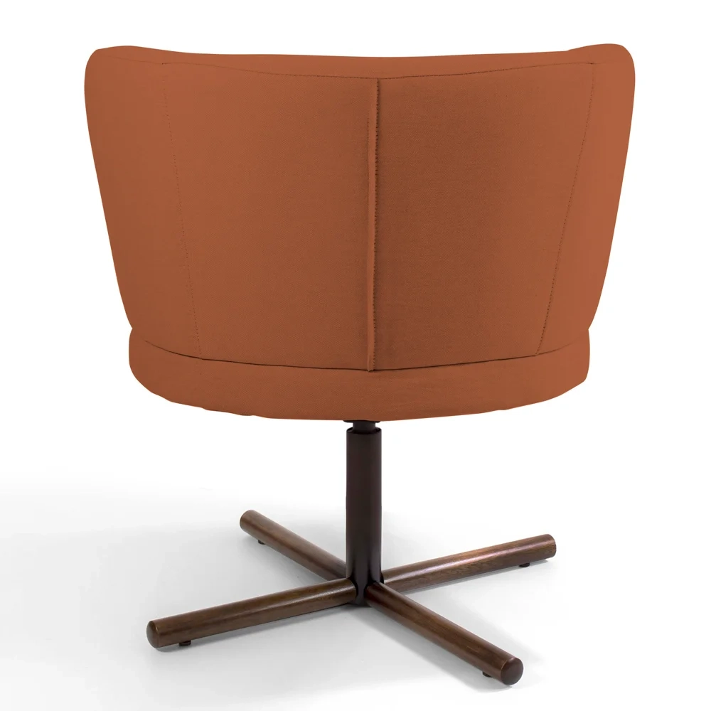 Kit 2 Poltronas Decorativas Melissa Base Xis Giratória Veludo C-262 Telha - Domi