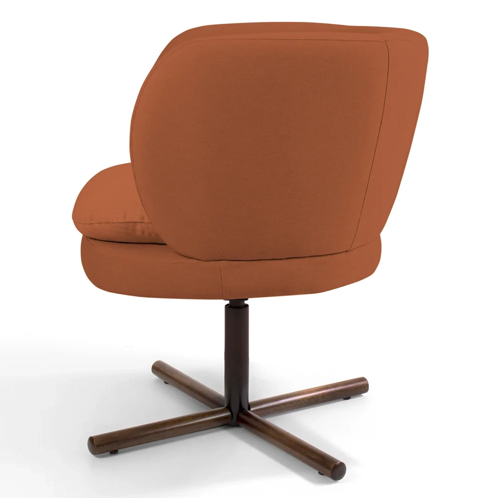 Kit 2 Poltronas Decorativas Melissa Base Xis Giratória Veludo C-262 Telha - Domi