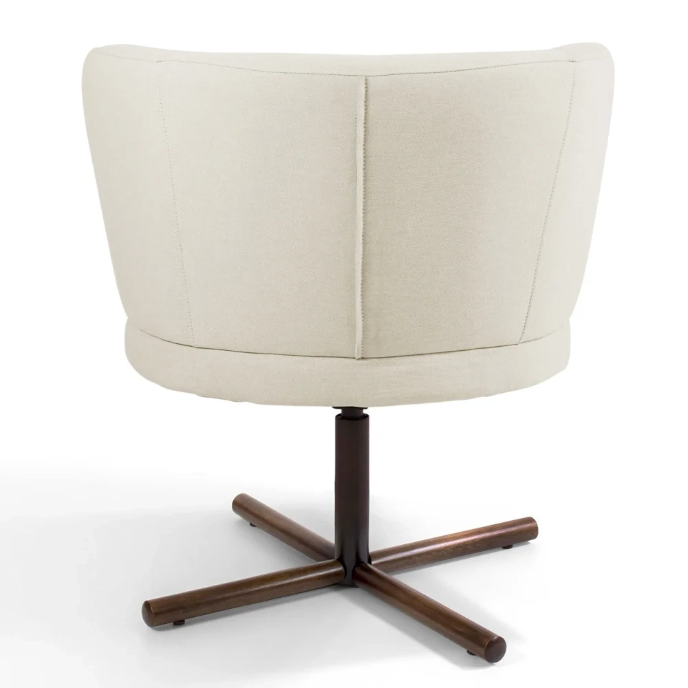 Kit 2 Poltronas Decorativas Melissa Base Xis Giratória Veludo C-309 Bege - Domi