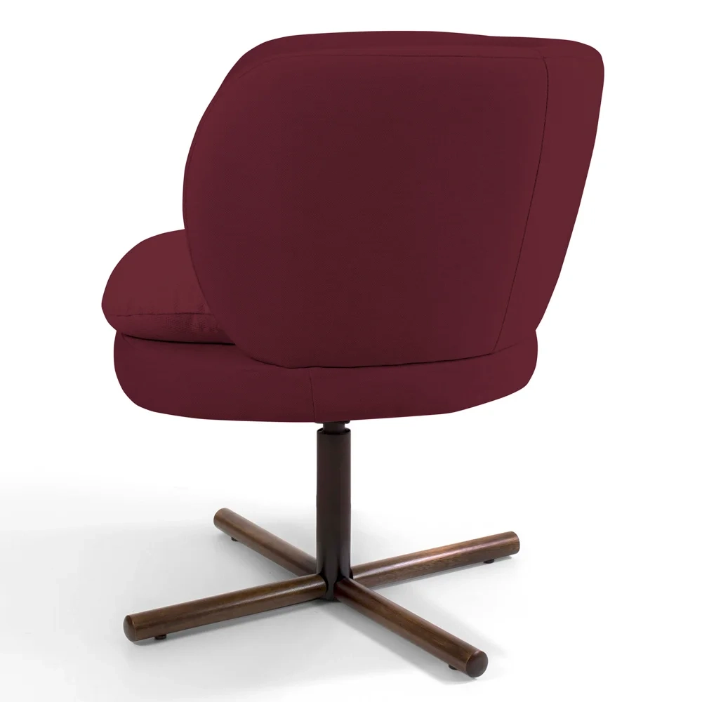 Kit 2 Poltronas Decorativas Melissa Base Xis Giratória Veludo C-278 Marsala - Domi