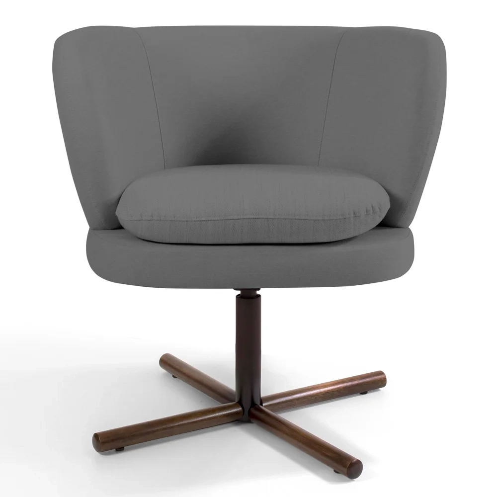 Kit 2 Poltronas Decorativas Melissa Base Xis Giratória Veludo C-317 Cinza - Domi