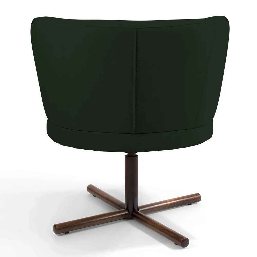 Kit 2 Poltronas Decorativas Melissa Base Xis Giratória Veludo C-303 Verde Musgo - Domi