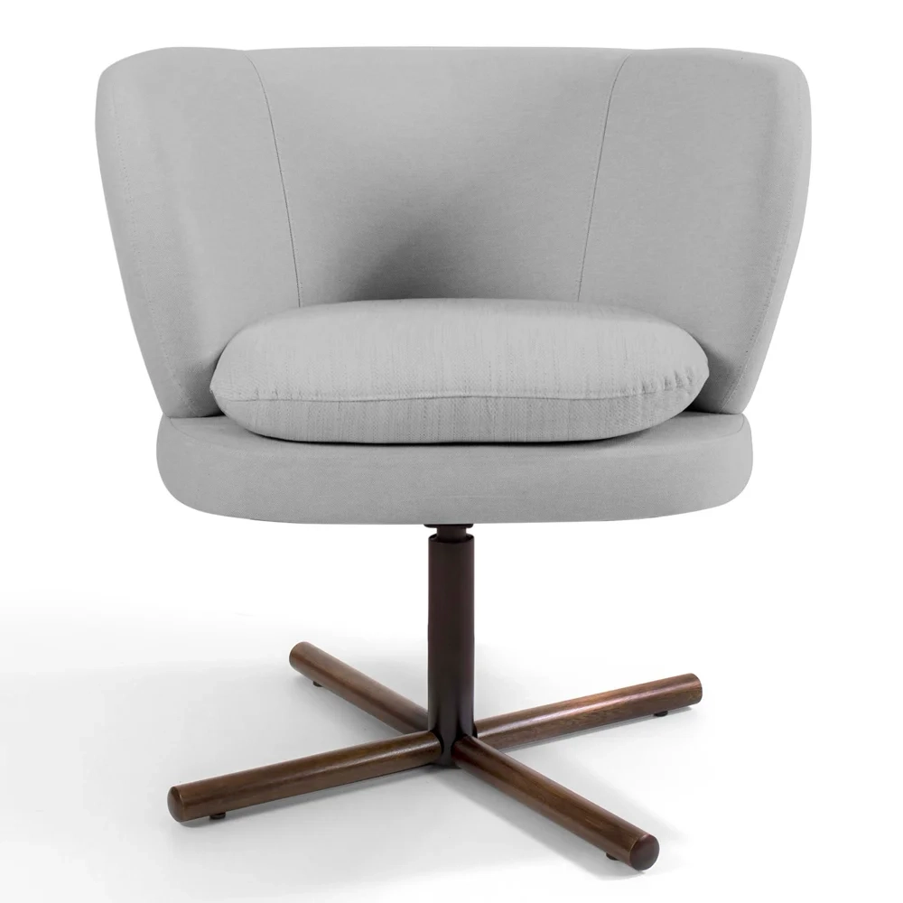 Kit 2 Poltronas Decorativas Melissa Base Xis Giratória Lona D-315 Cinza Claro - Domi