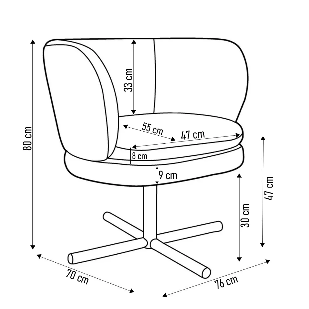Kit 2 Poltronas Decorativas Melissa Base Xis Giratória Lona D-315 Cinza Claro - Domi