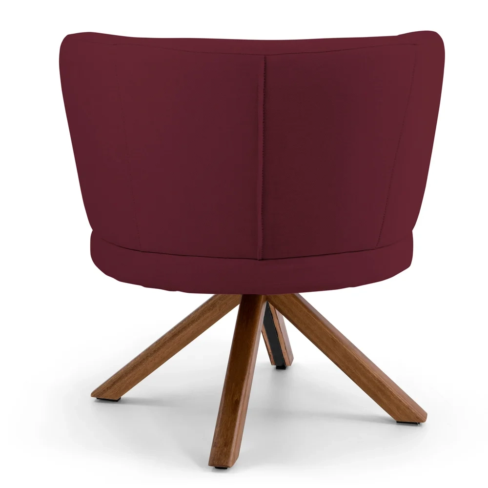 Kit 2 Poltronas Decorativas Melissa Base Giromad Giratória Veludo C-278 Marsala - Domi