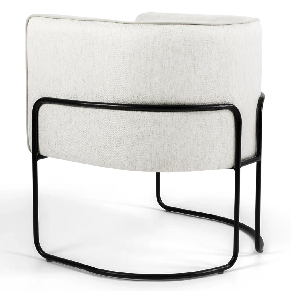 Kit 2 Poltronas Decorativas Pés Metal Betina A-48 Linho Flocos - Domi