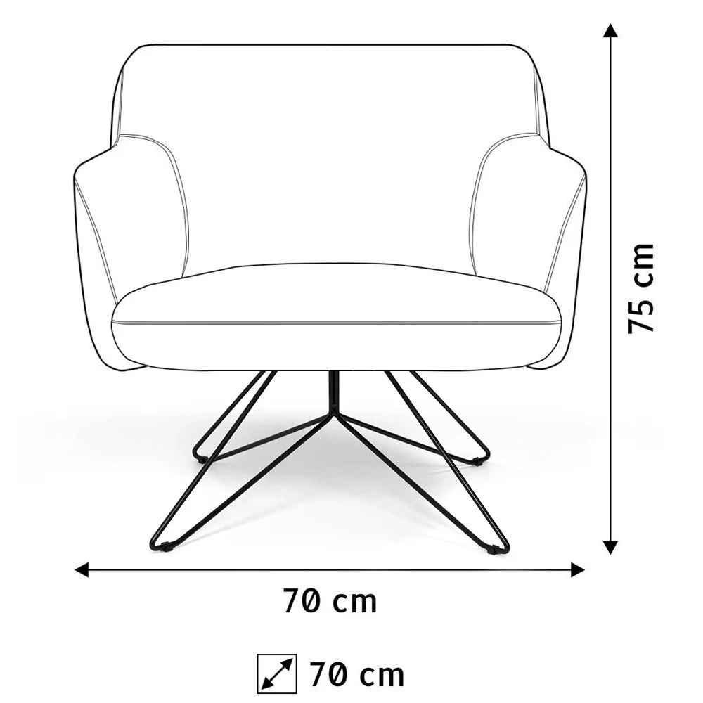 Kit 2 Poltronas Decorativas Jade Base Orby Fixa Corano C-05 Lona C-315 Cinza Claro - Domi