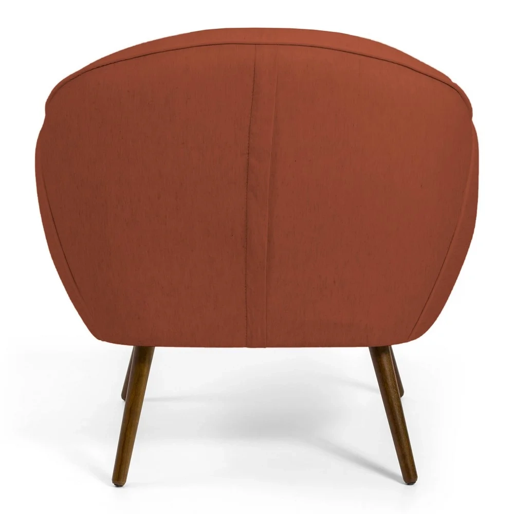 Kit 2 Poltronas Decorativas Pés Palito Madeira Nina C-262 Veludo Telha - Domi