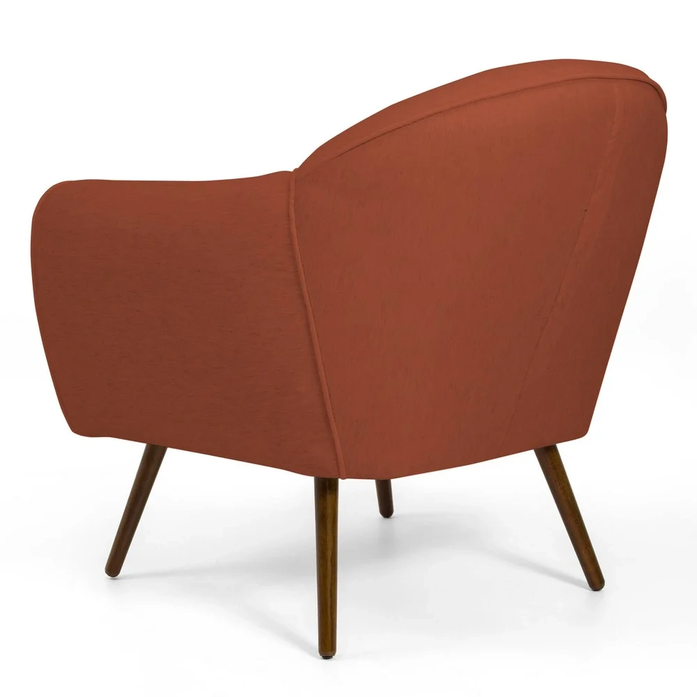 Kit 2 Poltronas Decorativas Pés Palito Madeira Nina C-262 Veludo Telha - Domi